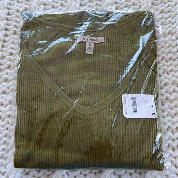 Free People Santa Clara Thermal Tee Ferngully Size L NWT - Picture 4 of 8